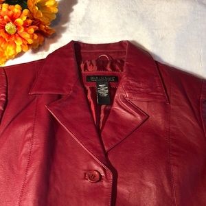 Red 💯 leather jacket